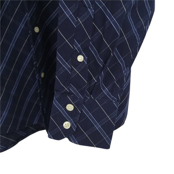 Alex Cannon Long Sleeve Button Up Shirt Mens Size XL Blue Plaid Spread Collar - Picture 5 of 7